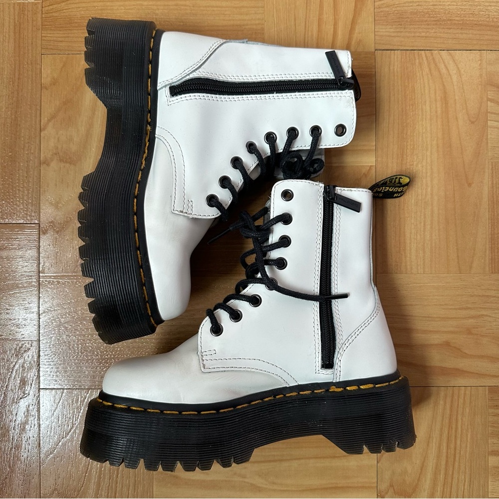 White Jadon Platform Dr Martens